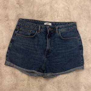 Forever 21 High-Rise Rolled Hem Denim Shorts